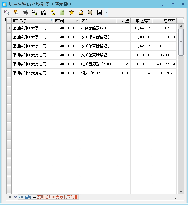 专料成本核算